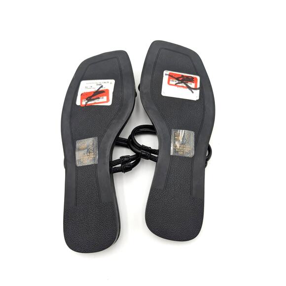 Azalea Wang Stetson Tubular Straps Knot Flat Sandals Women's Black Size US7 EU38 - Picture 8 of 11